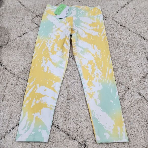 Fabletics Salar Capri Yellow Green Leggings Small Cropped Activewear Athleisure - Picture 2 of 6